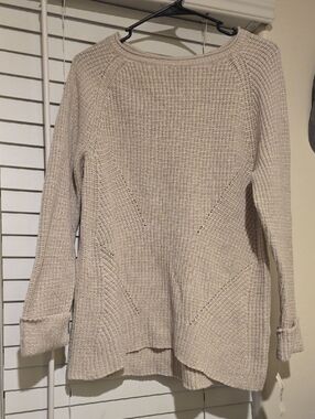 Style & Co. Cream Scoop Neck Knit Sweater